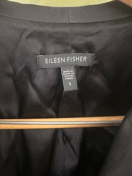 Eileen Fisher Blazer Sz S Slate Gray Silk Blend Pleated Jacket Snatched Ramie - Picture 8 of 11